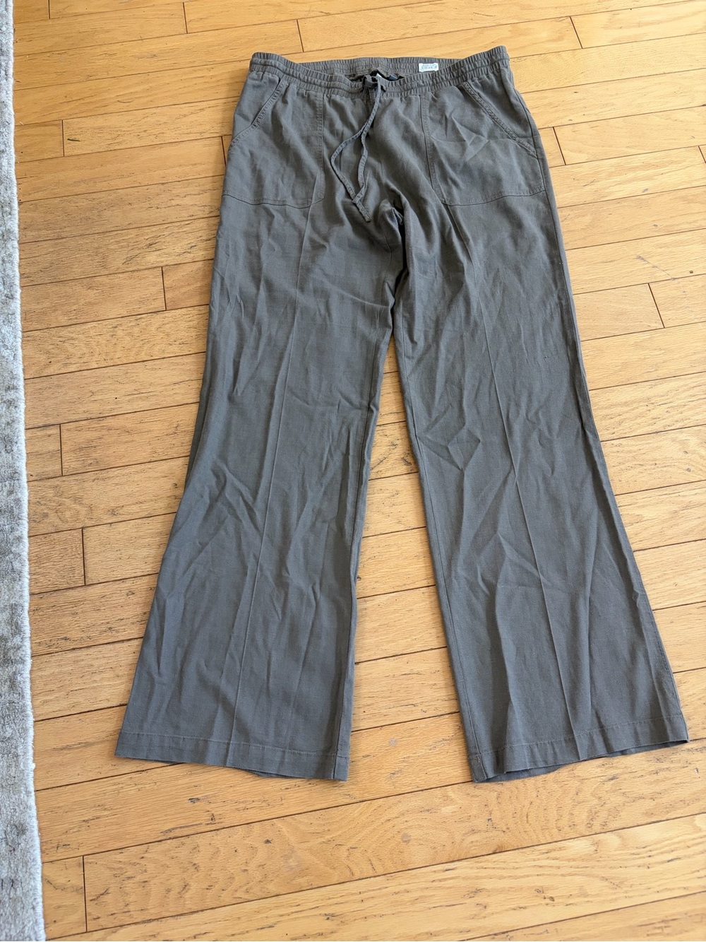 Kut from the Kloth Women's Straight-Leg Drawstring Pants — Olive Gray